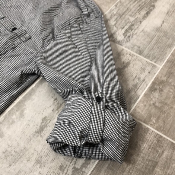 NO RETREAT Mens Button Down Black Checked Shirt - Picture 2 of 8